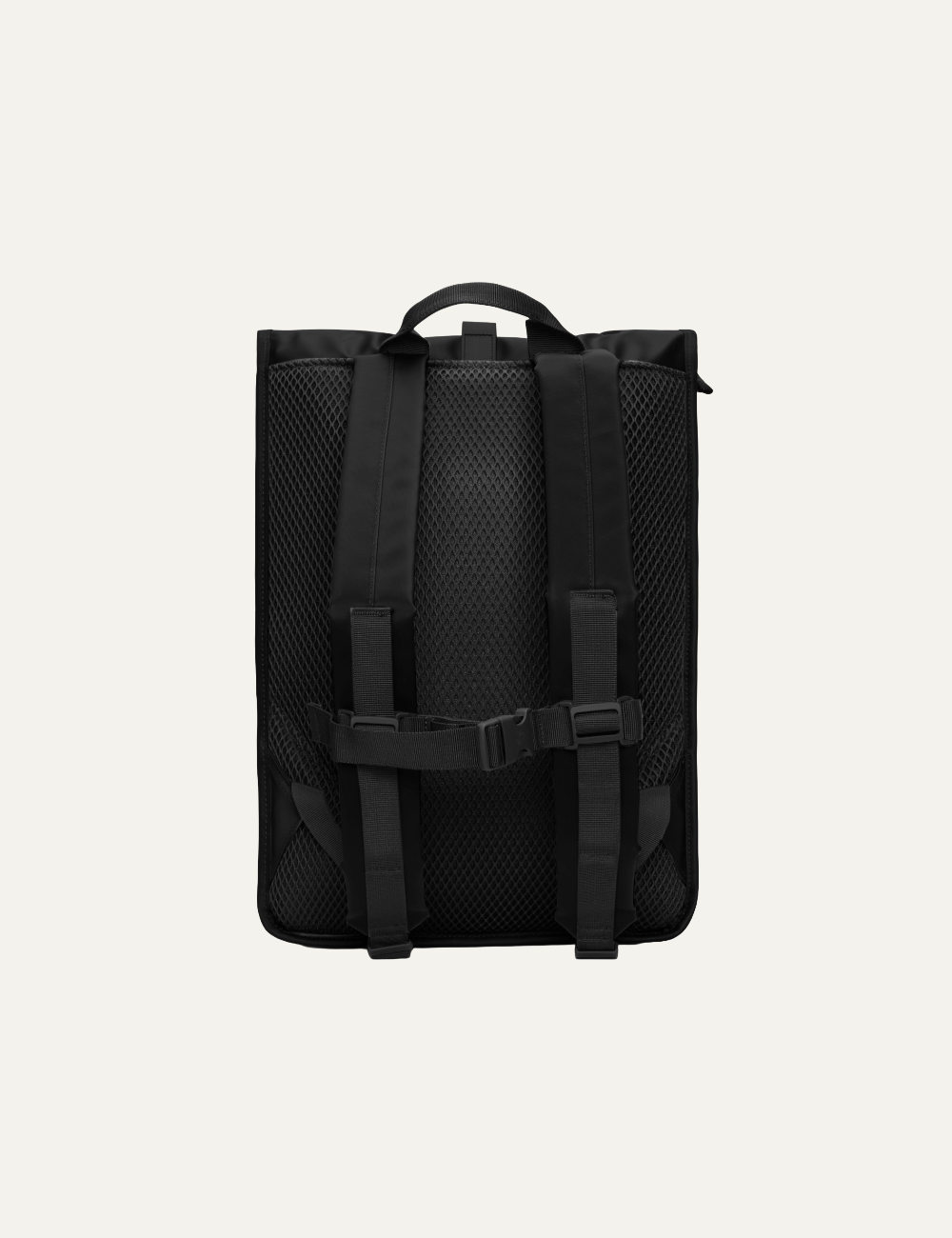 RAINS Rolltop Rucksack W3 Black Grain