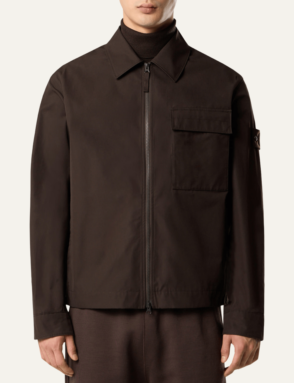STONE ISLAND GHOST WATERPROOF COTTON CANVAS SHIRT