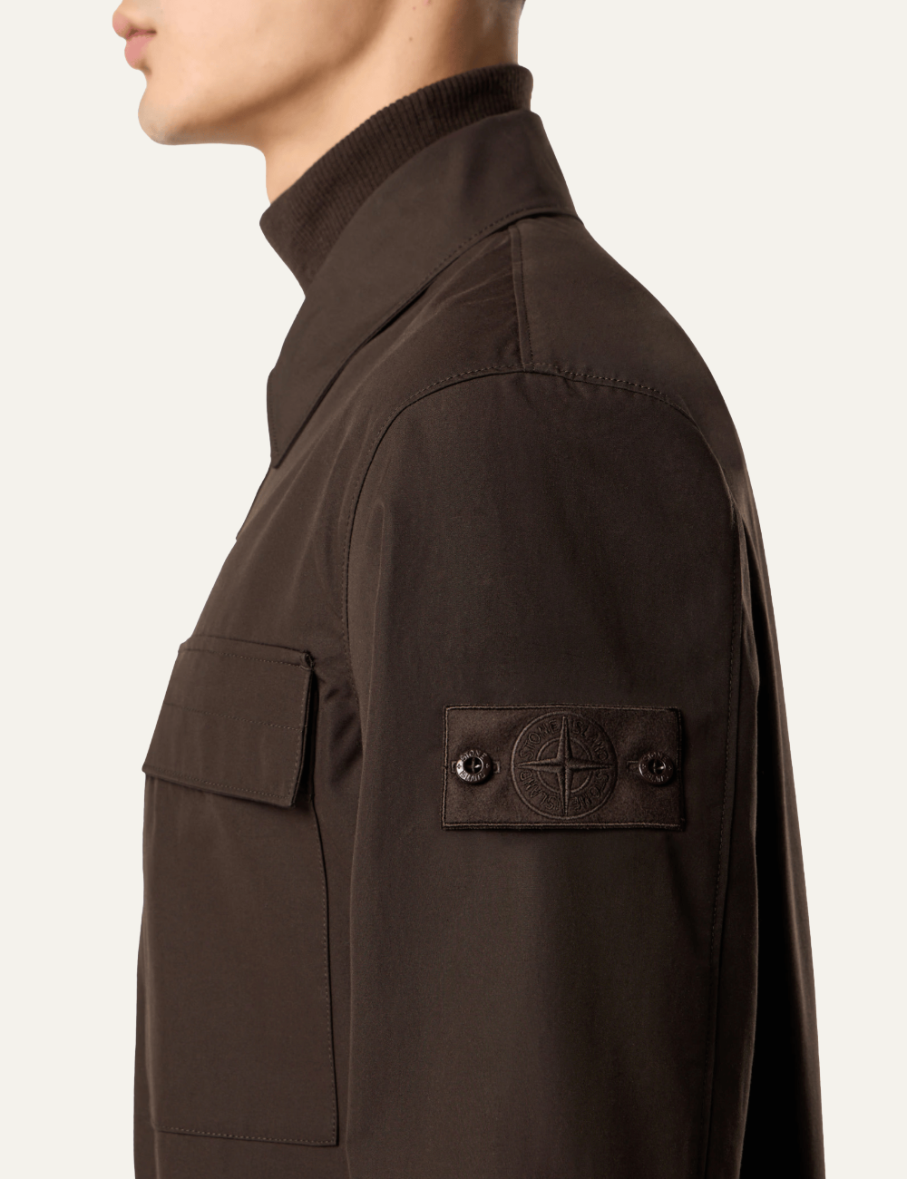 STONE ISLAND GHOST WATERPROOF COTTON CANVAS SHIRT