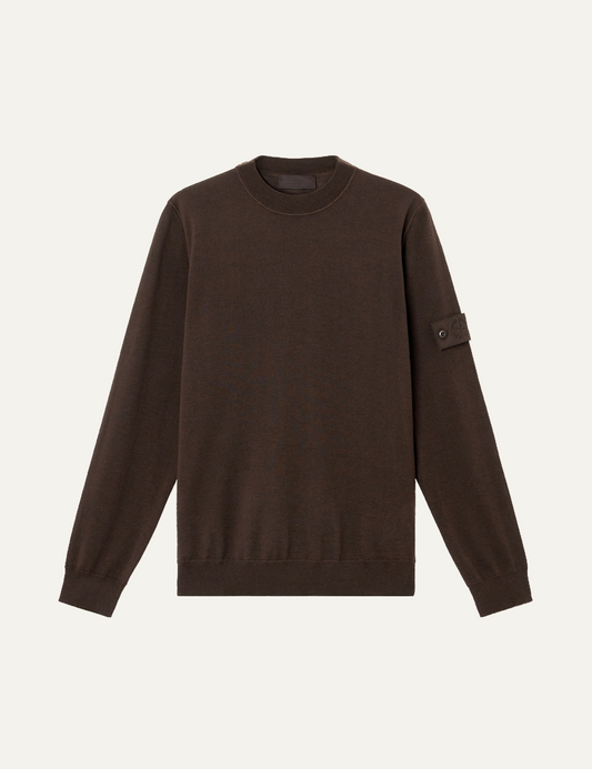 STONE ISLAND CREW NECK BROWN