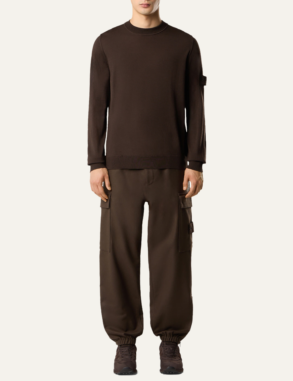 STONE ISLAND CREW NECK BROWN