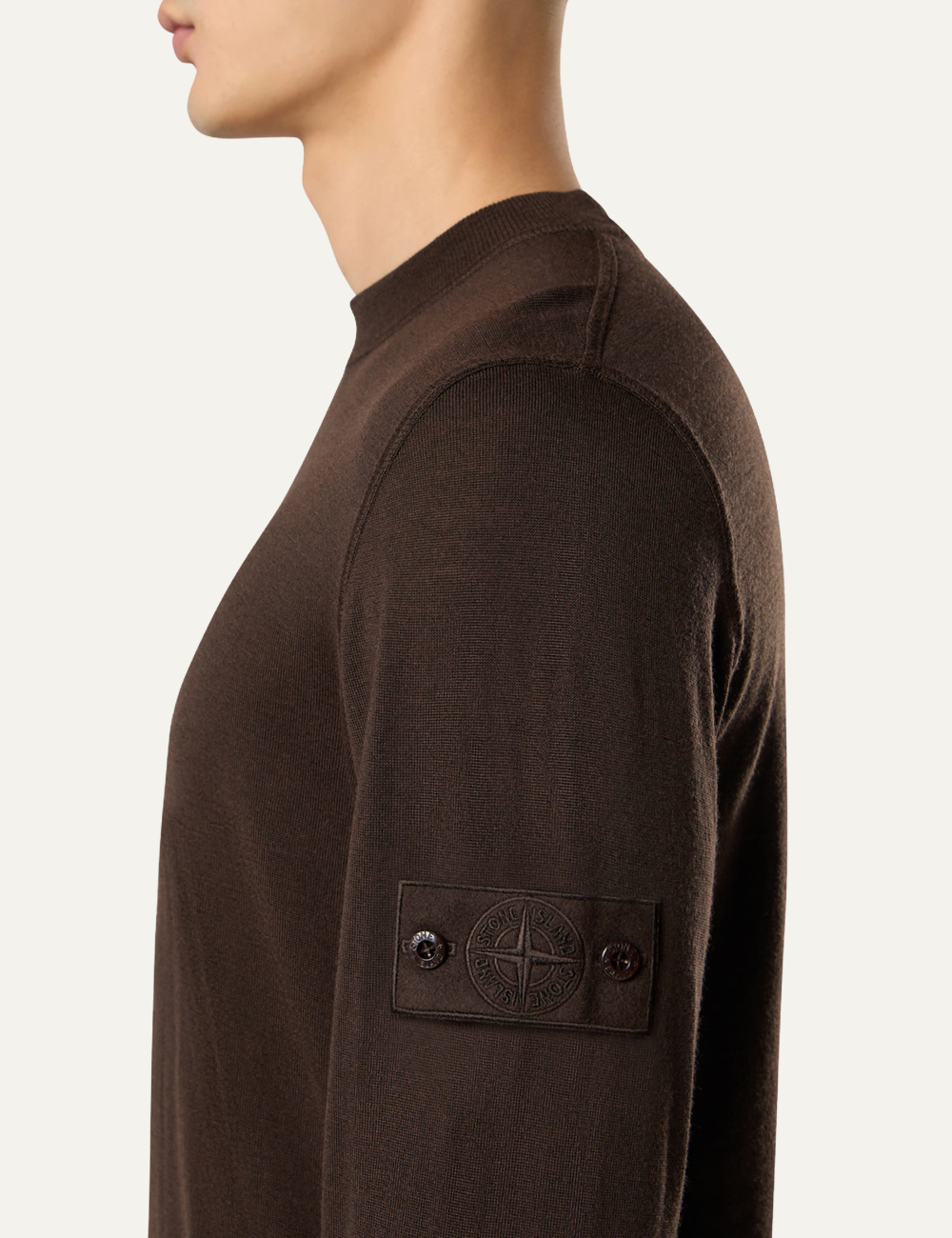 STONE ISLAND CREW NECK BROWN