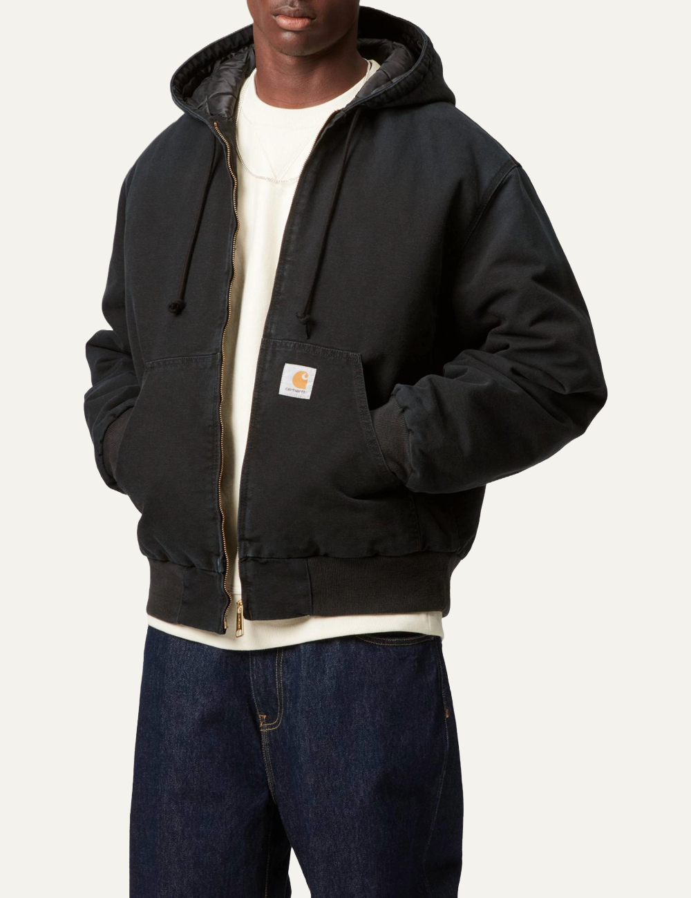 CARHARTT WIP OG ACTIVE JACKET BLACK STONE CANVAS