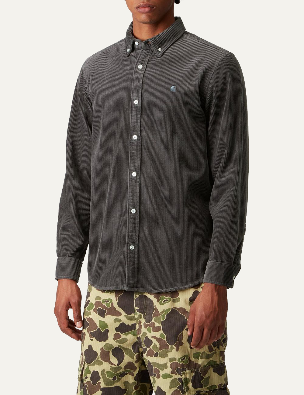 CARHARTT WIP L/S MADISON CORD SHIRT GRAPHITE