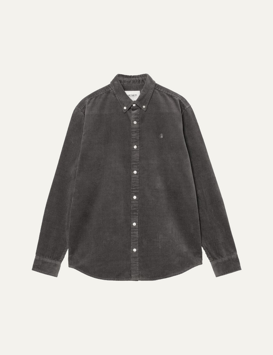 CARHARTT WIP L/S MADISON CORD SHIRT GRAPHITE