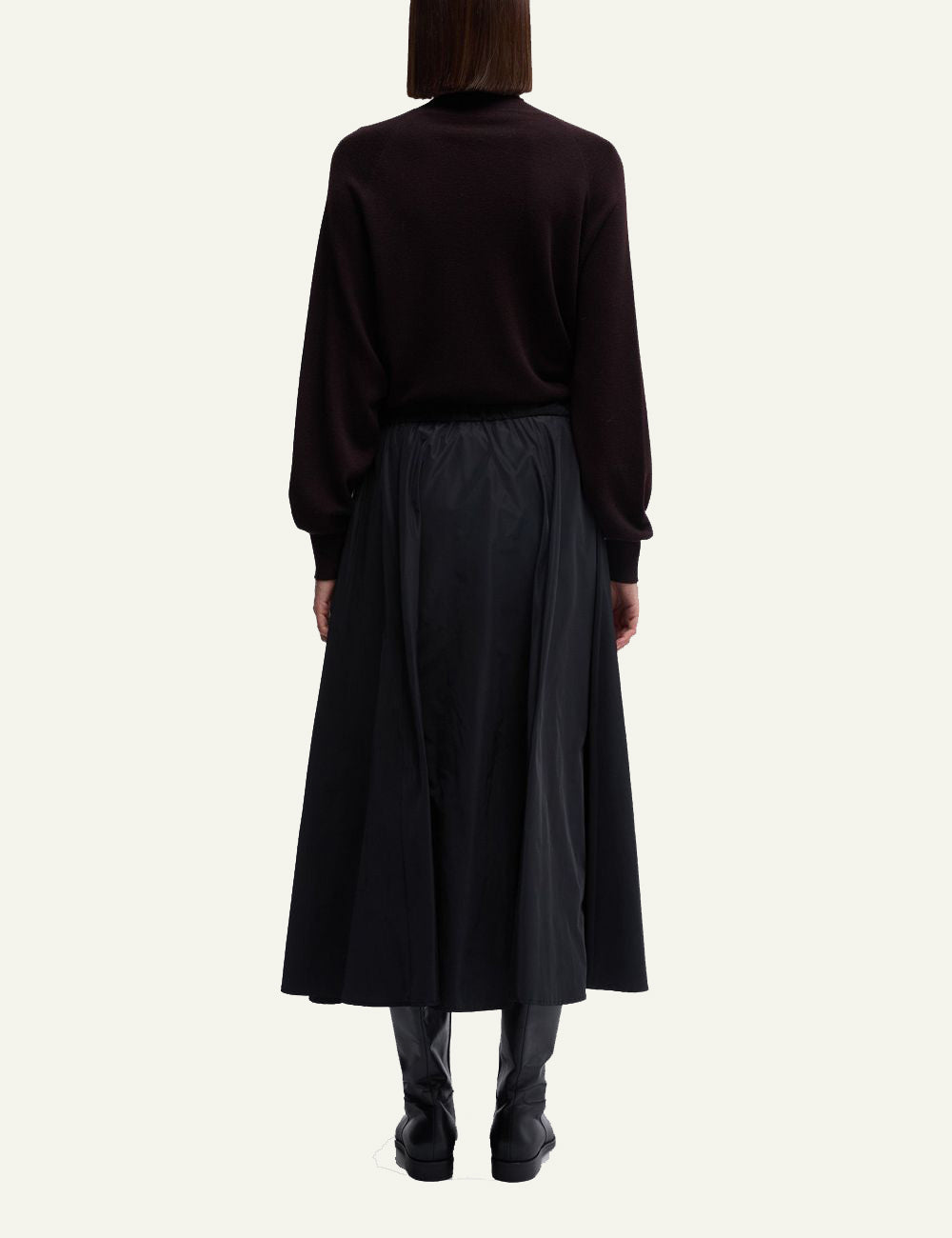 ASPESI MIDI SKIRT WITH PLEATS BLACK