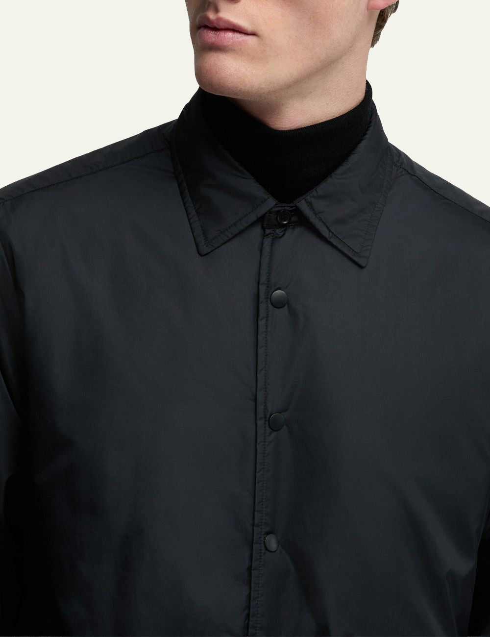 ASPESI WATER-REPELLENT NYLON JACKET-SHIRT BLACK