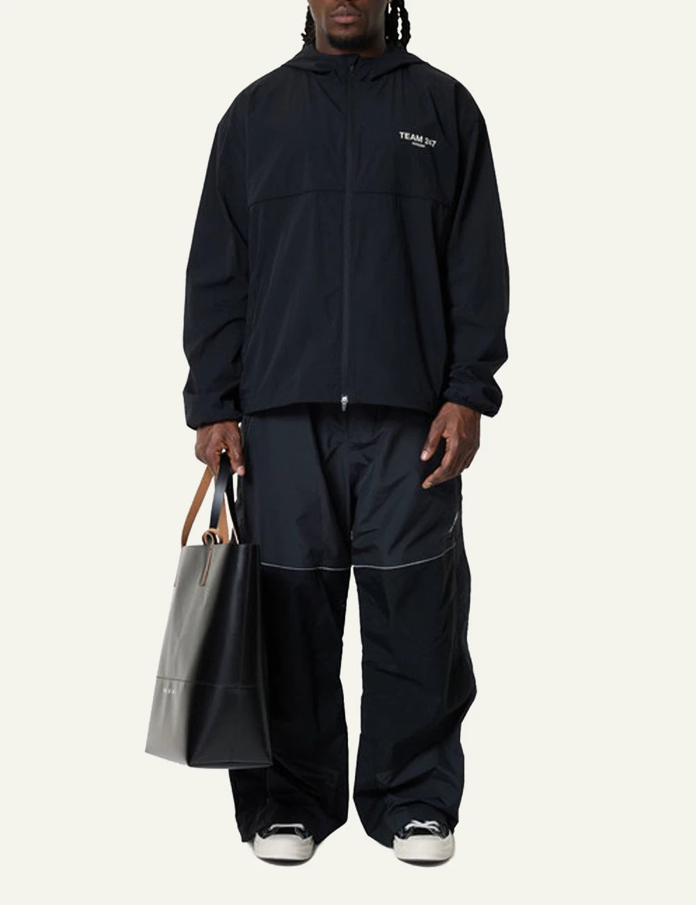 Represent x Puma Hooded Jacket Black Full Look