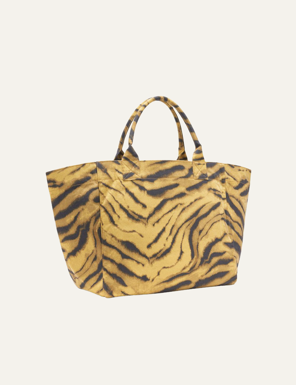 ganni shopper xl print zebra bag side view