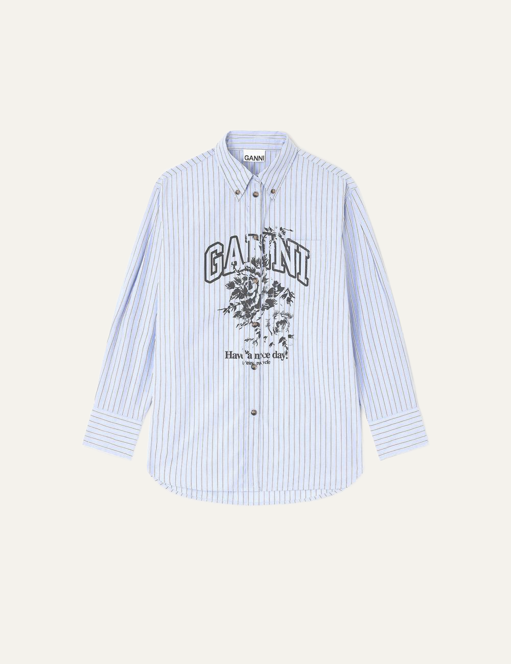 ganni oversized shirt lavender lustre front view