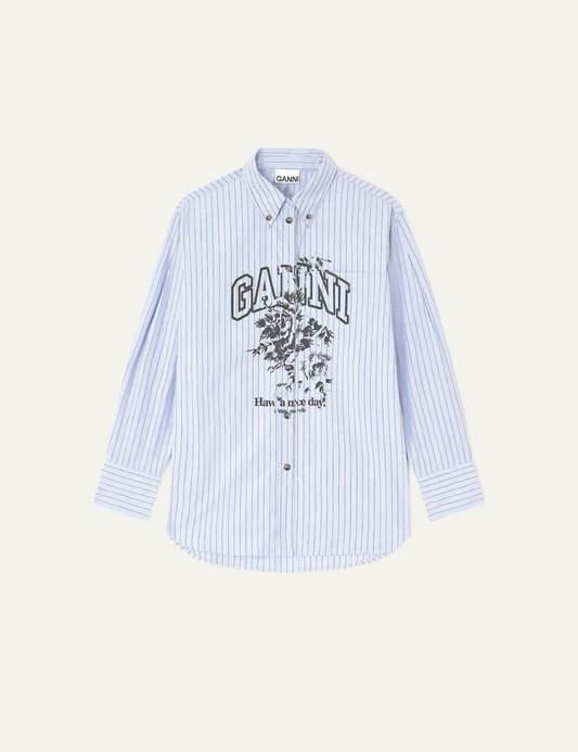 ganni oversized shirt lavender lustre front view