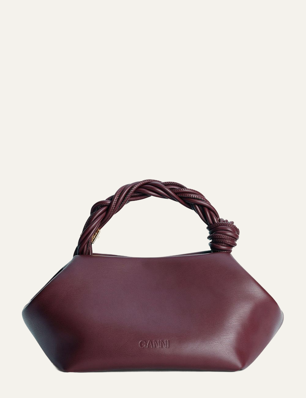 ganni bou bag small burgundy back view