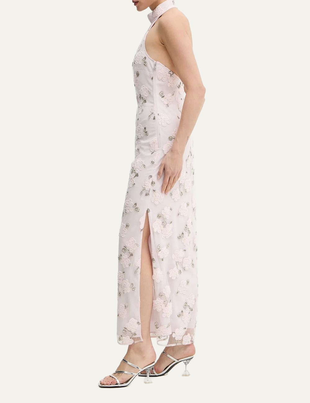 ROTATE FLOWER BEADS MAXI DRESS