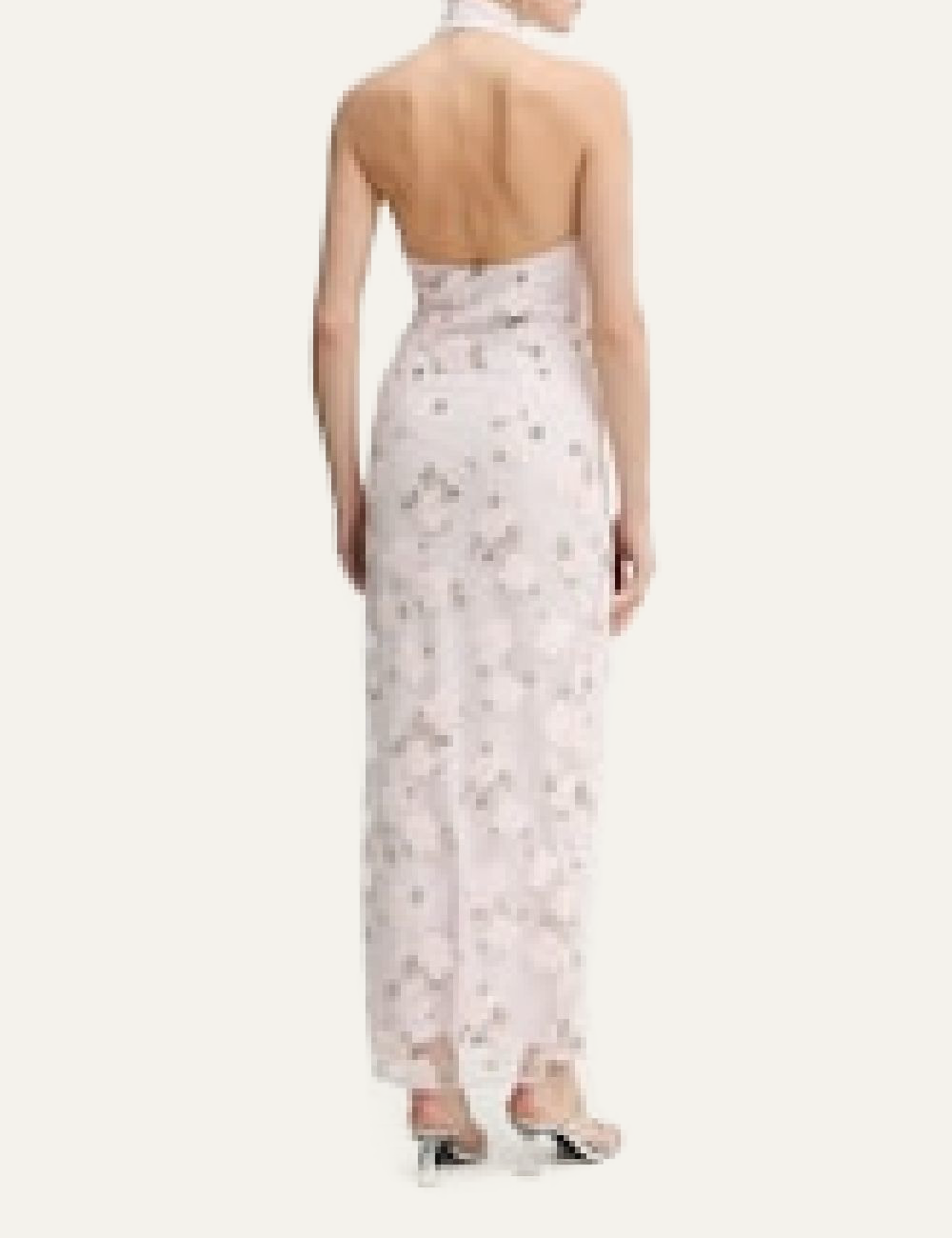 ROTATE FLOWER BEADS MAXI DRESS