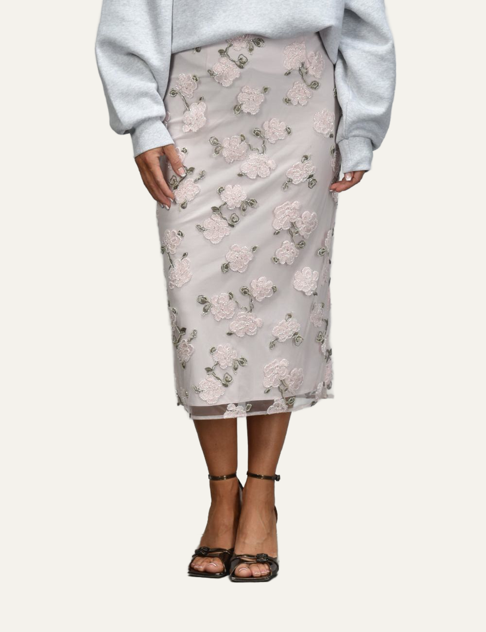 ROTATE SEQUIN MIDI PENCIL SKIRT