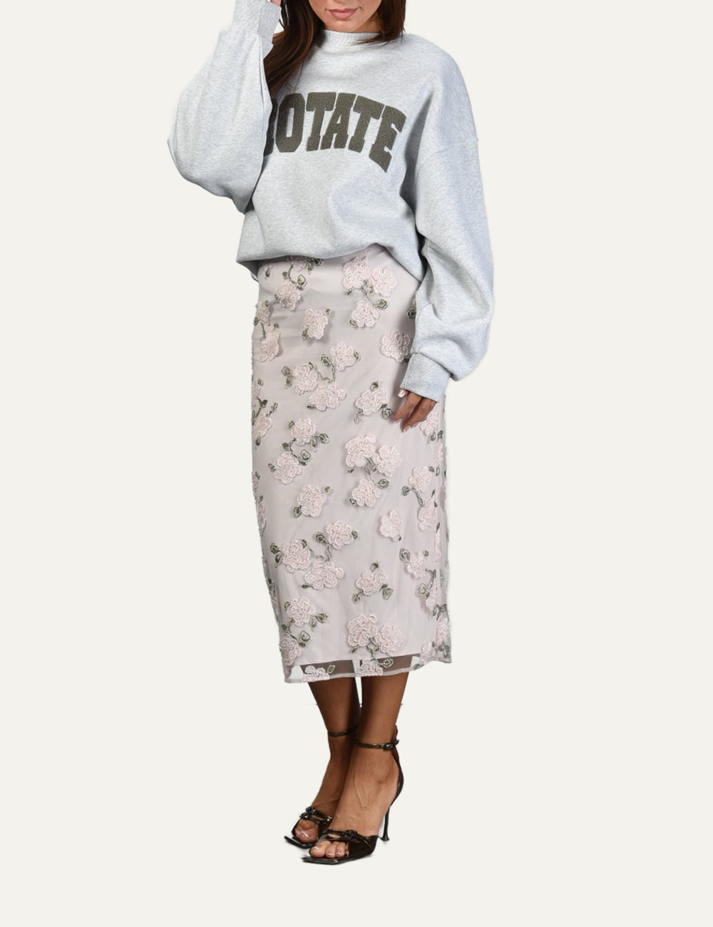 ROTATE SEQUIN MIDI PENCIL SKIRT