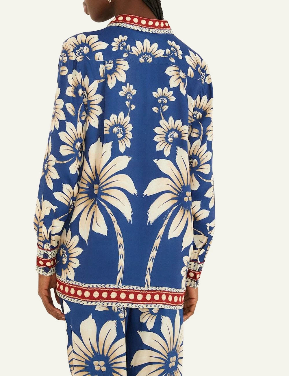 Farm Rio Floral Shirt Blue Back View