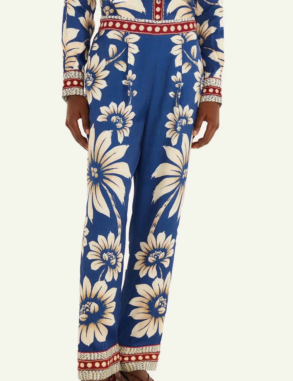 Farm Rio Floral Pants Blue Front