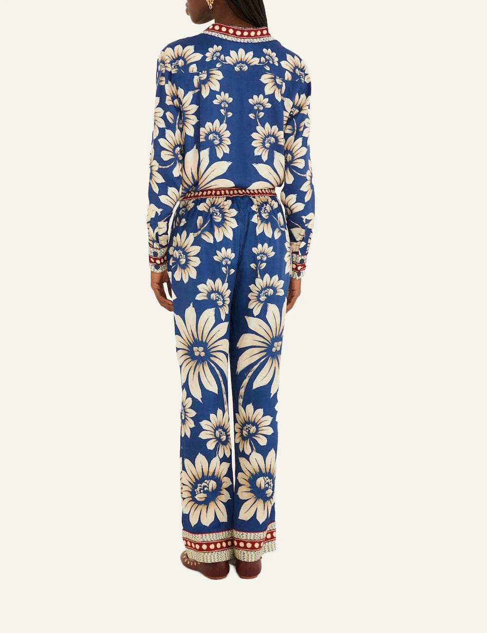 Farm Rio Floral Pants Blue Back