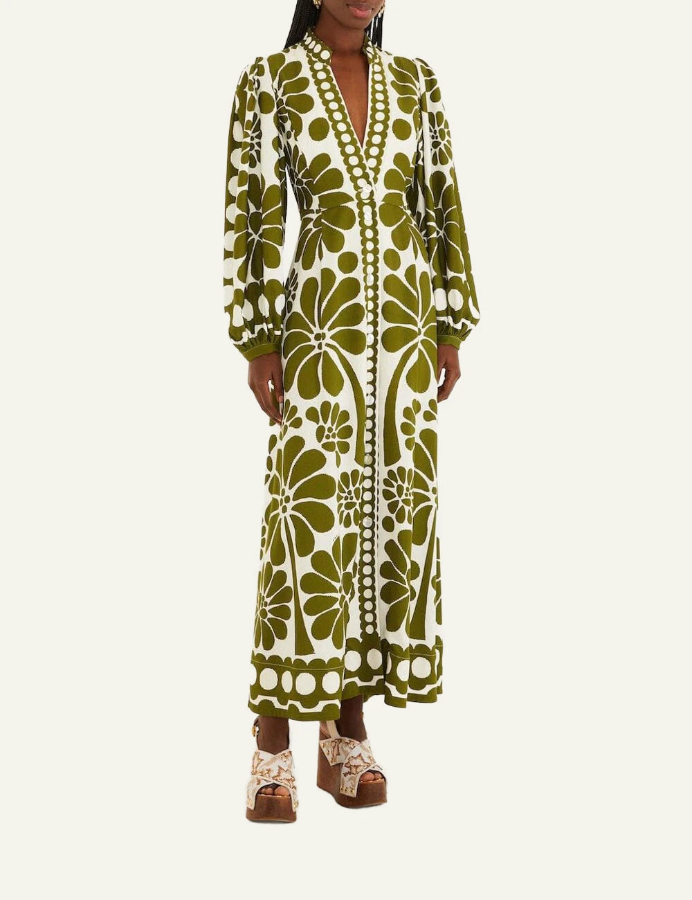 Farm Rio Green Floral Maxi Dress Full Look