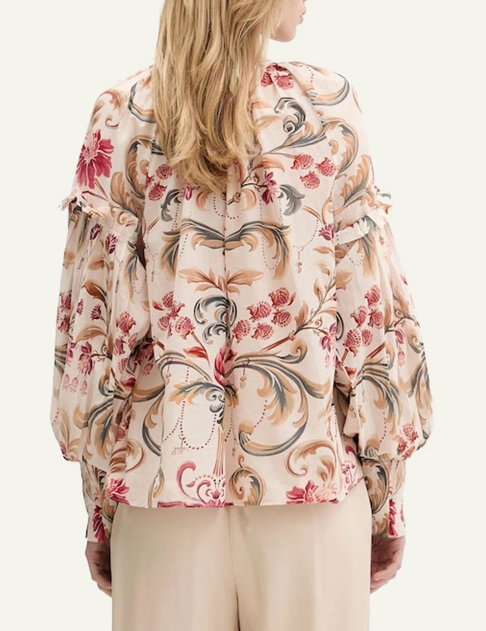 FARM Rio Floral Blouse Cream Pink Back View