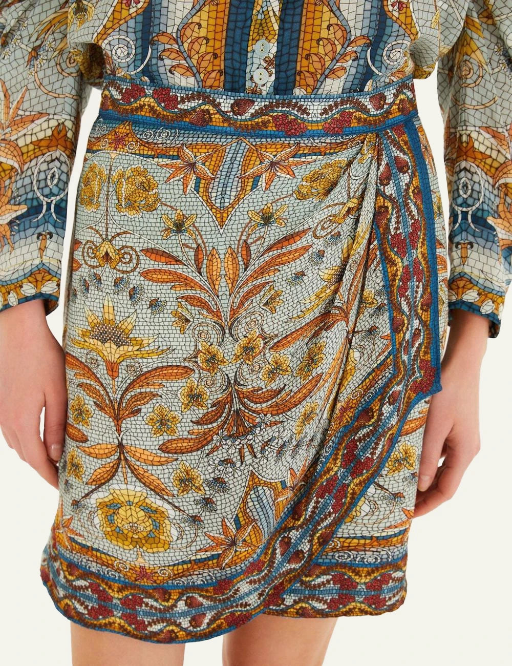 FARM Rio Mosaic Mini Dress Multicolor Skirt Detail