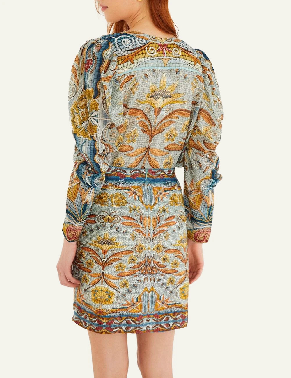 FARM Rio Mosaic Mini Dress Multicolor Back View