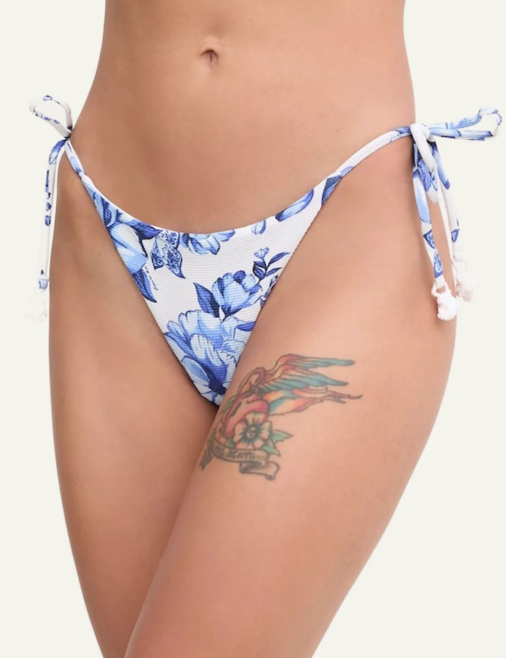 Farm Rio Floral Bottom  White Blue Front 
