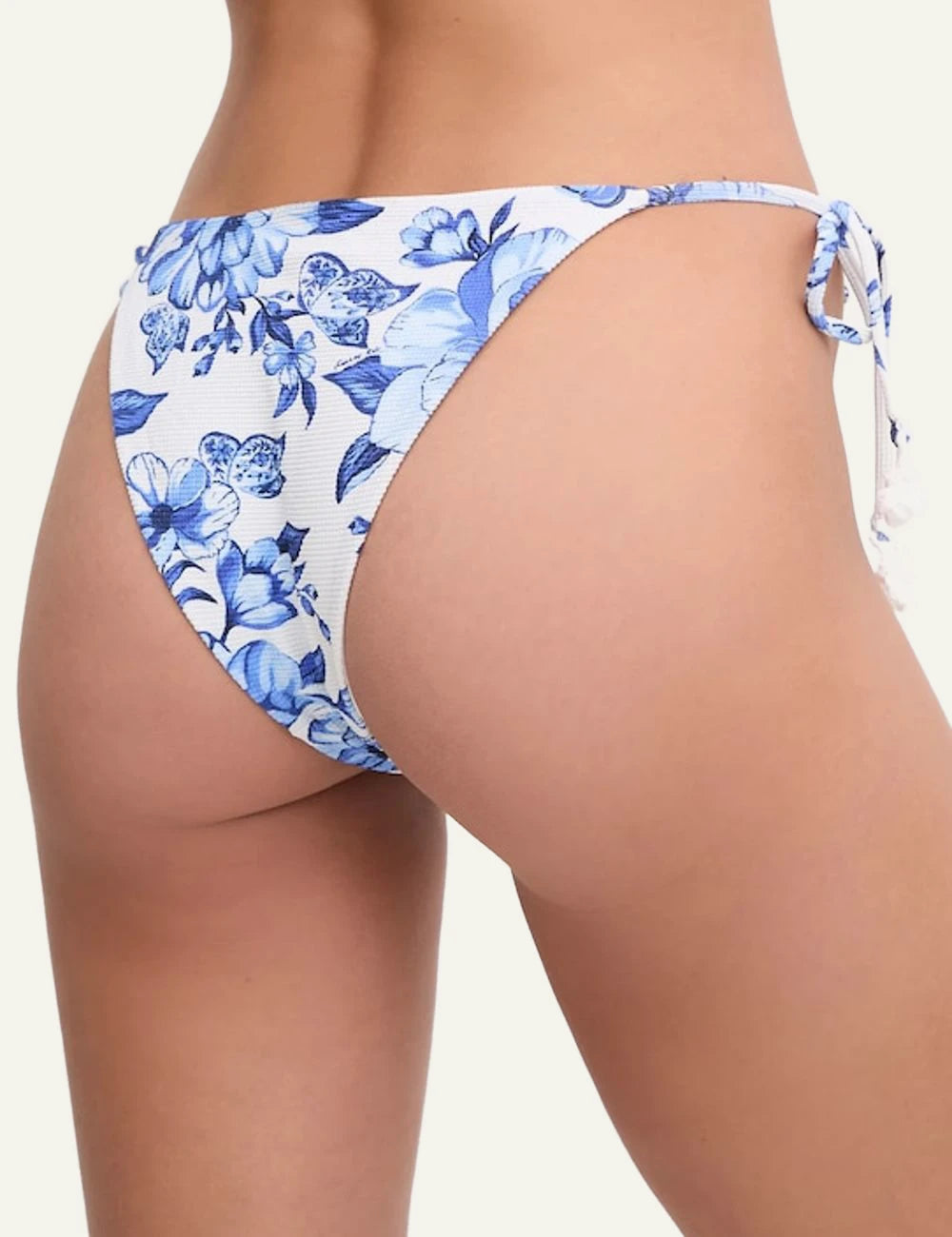 Farm Rio Floral Bottom  White Blue Back Tie