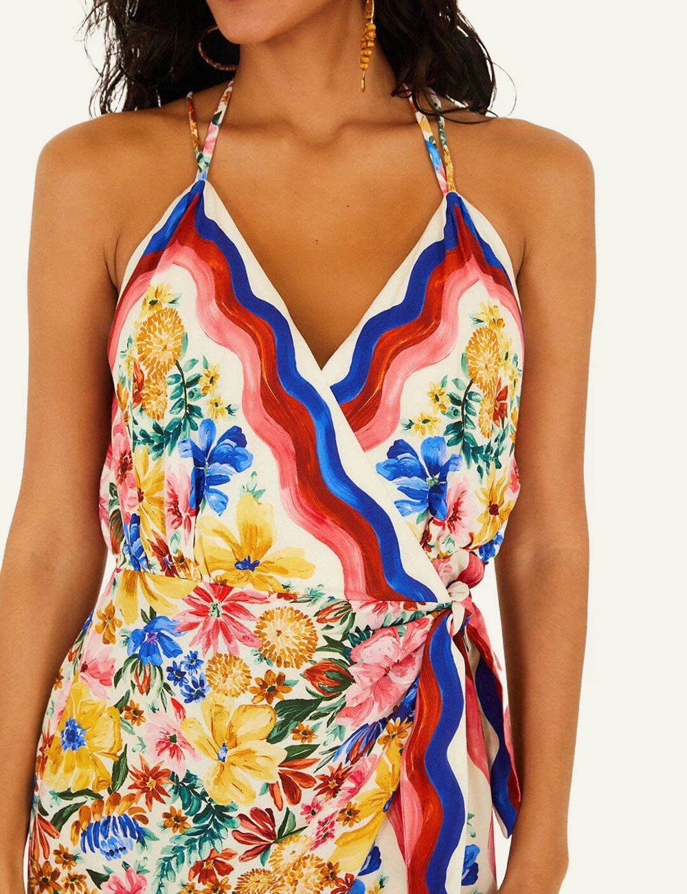 FARM Rio Florar Mini Dress Multicolor Front Detail