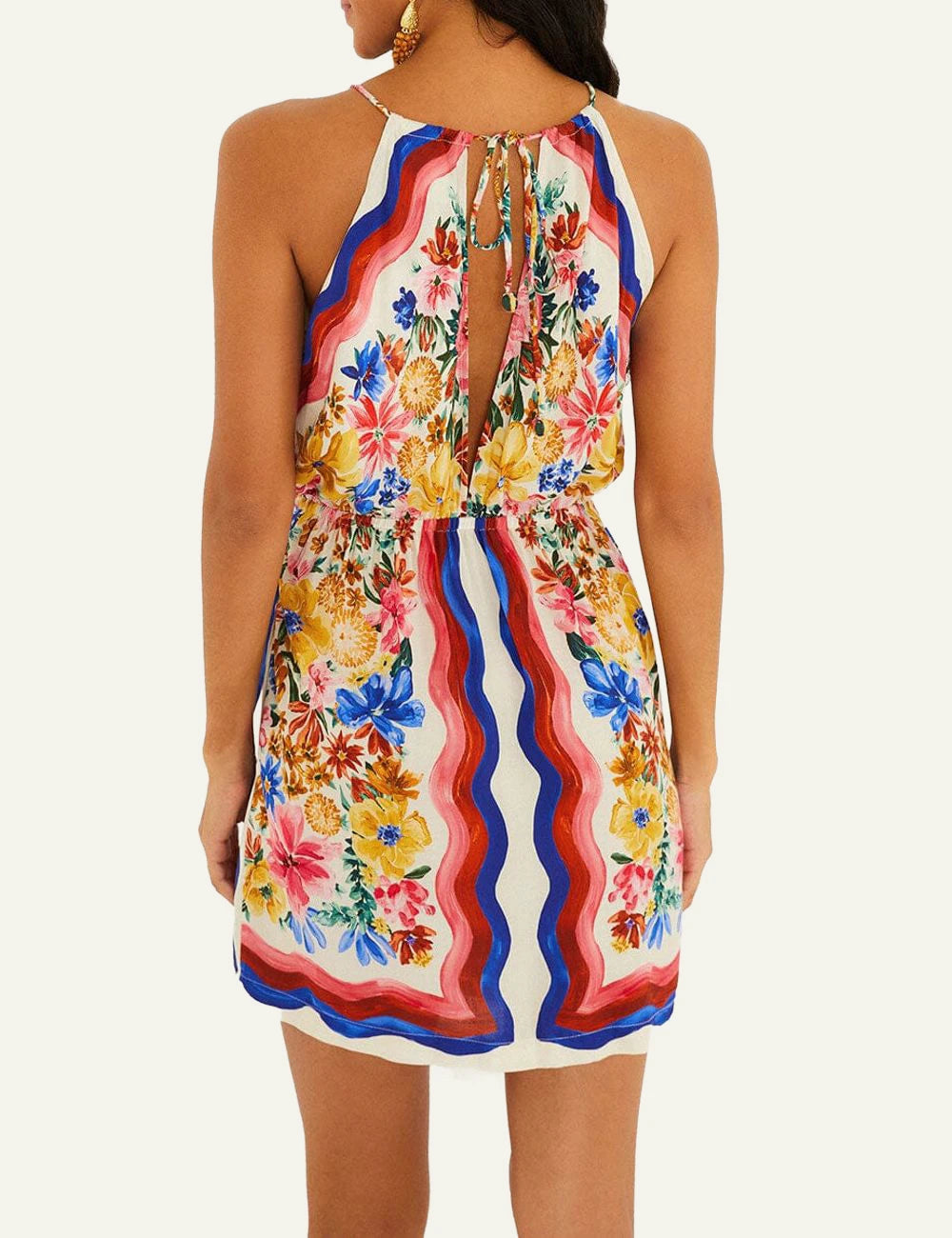 FARM Rio Floral Mini Dress Multicolor Back View