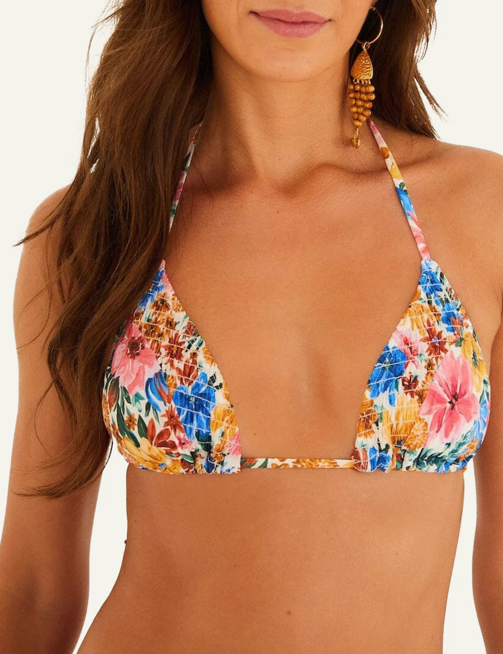 Farm Rio Floral Bikini Top Front Detail