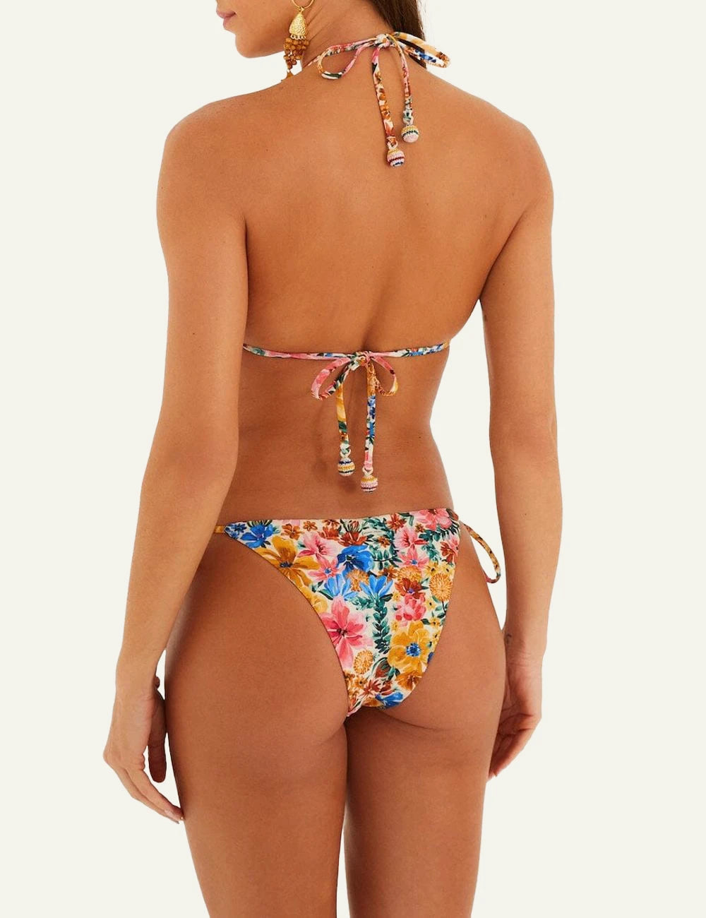 Farm Rio Floral Bikini Top  Back Tie