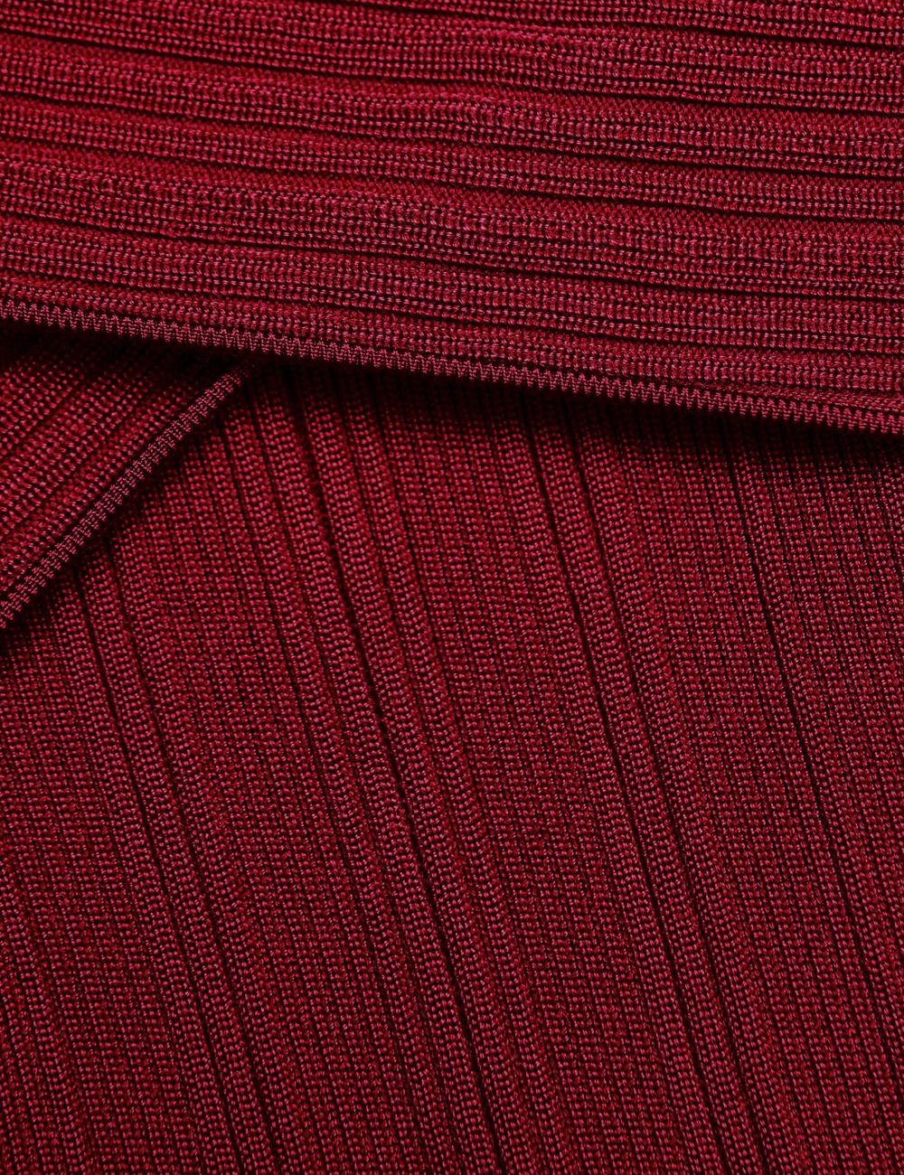 SELF-PORTRAIT KNIT MIDI DRESS BURGUNDY