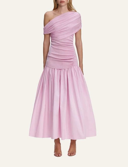 SELF-PORTRAIT KNIT MIDI DRESS PINK