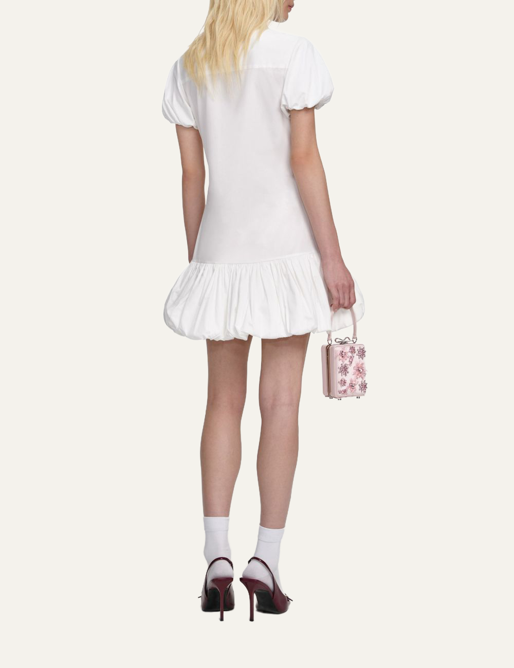 SELF-PORTRAIT MINI DRESS WHITE