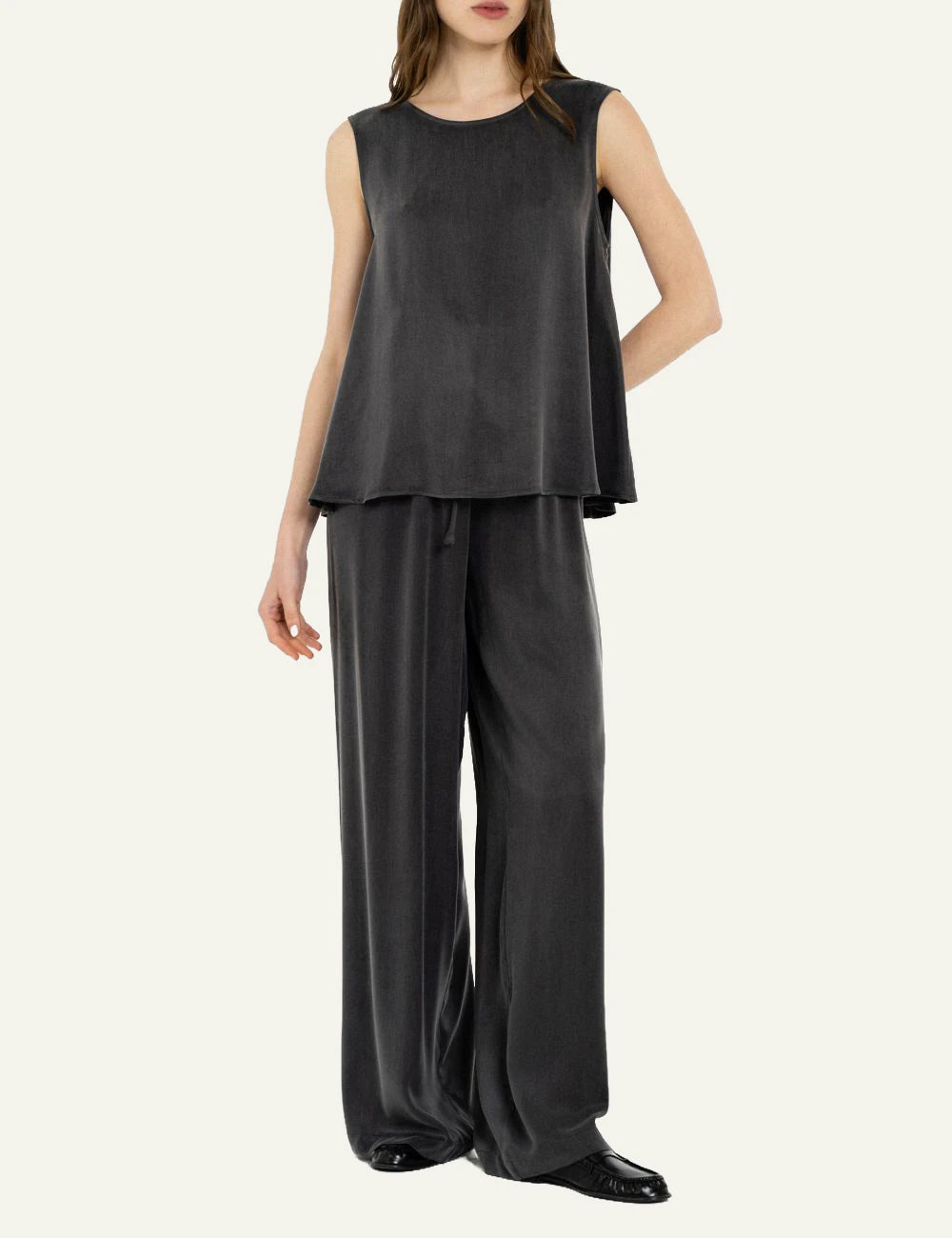 Philosophy women's anthracite cupro viscose sleeveless top full body