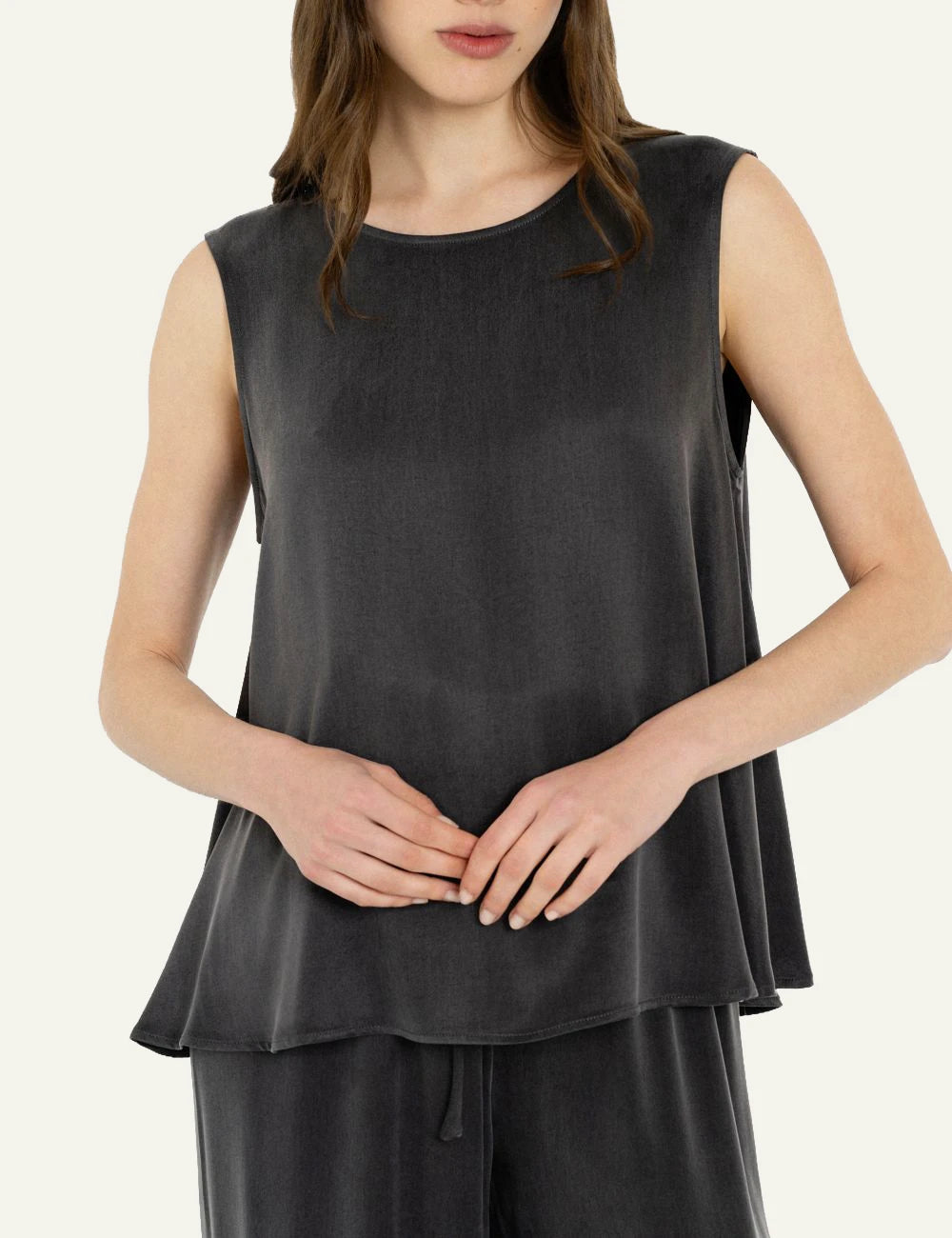 Philosophy women's anthracite cupro viscose sleeveless top model