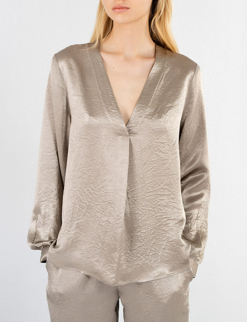 PHILOSOPHY CRINKLED V NECK BLOUSE PHILOSOPHY