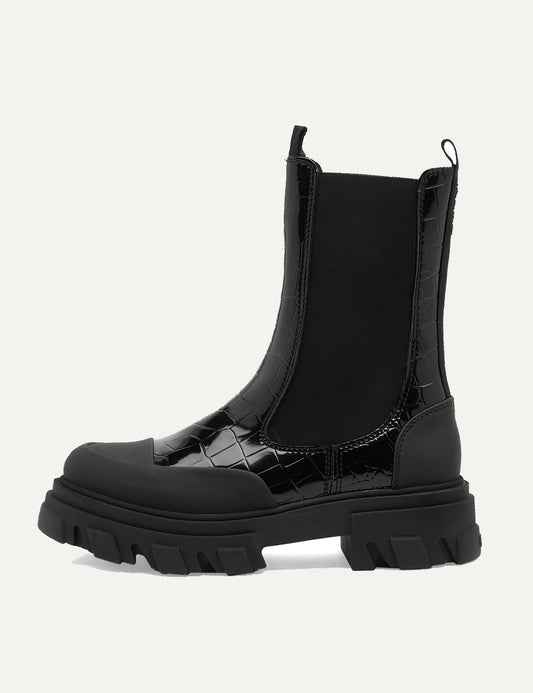 GANNI MID CHELSEA BOOT NAPLACK CROCO