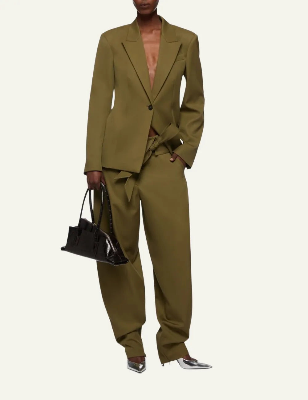 THE ATTICO LONG PANT MILITARY GREEN