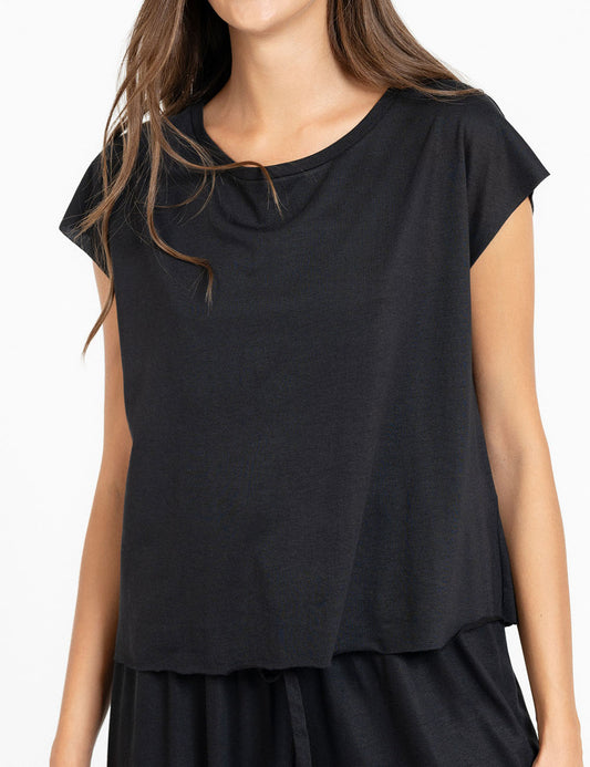 PHILOSOPHY ORGANIC JERSEY CROPPED TOP