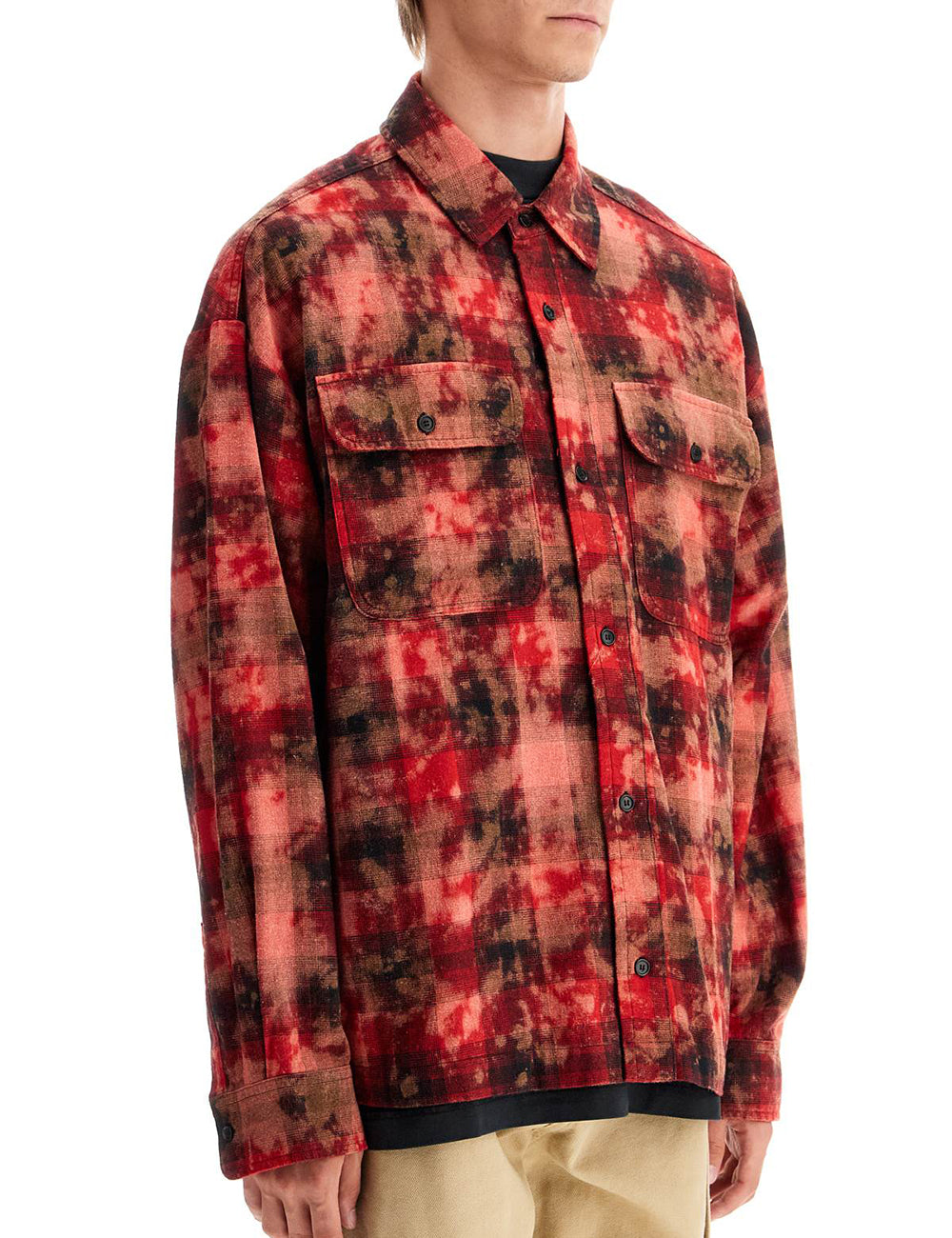 PALM ANGELS CURVED LOGO CHECK SHIRT L/S