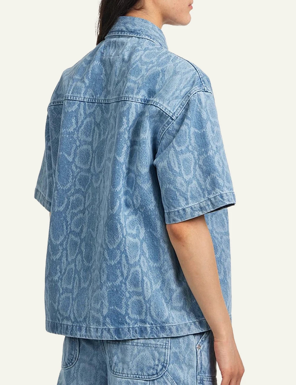 carhartt wip snake lovilia shirt smith denim snake camo blue bleached back