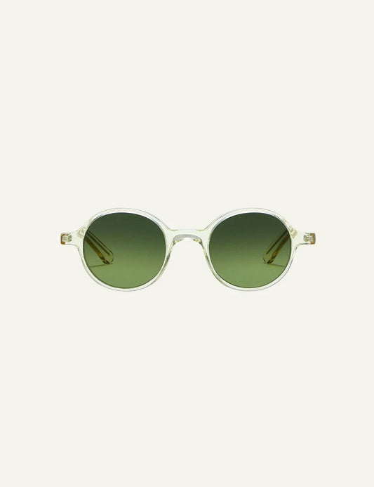 LGR Reunion sunglasses champagne frame green gradient lenses front view
