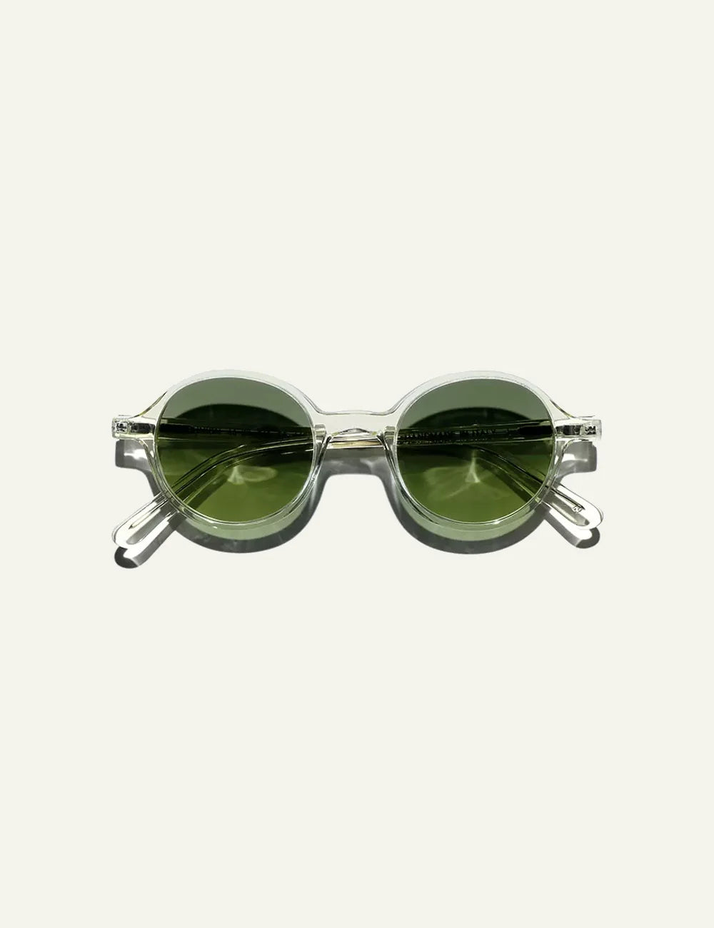LGR Reunion sunglasses champagne frame green gradient lenses top view