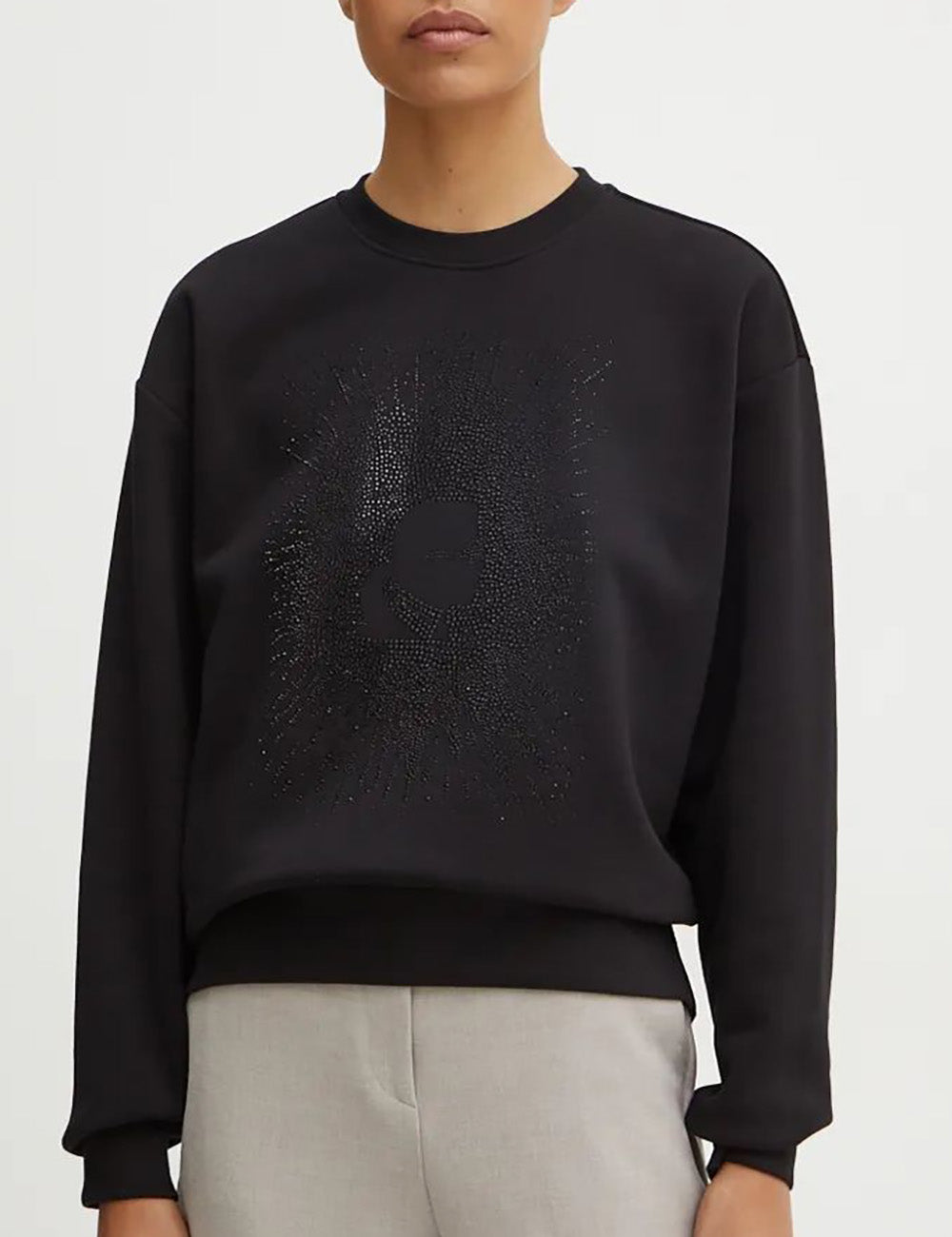 KARL LAGERFELD KAMEO RHINESTONE SWEATSHIRT KARL LAGERFELD