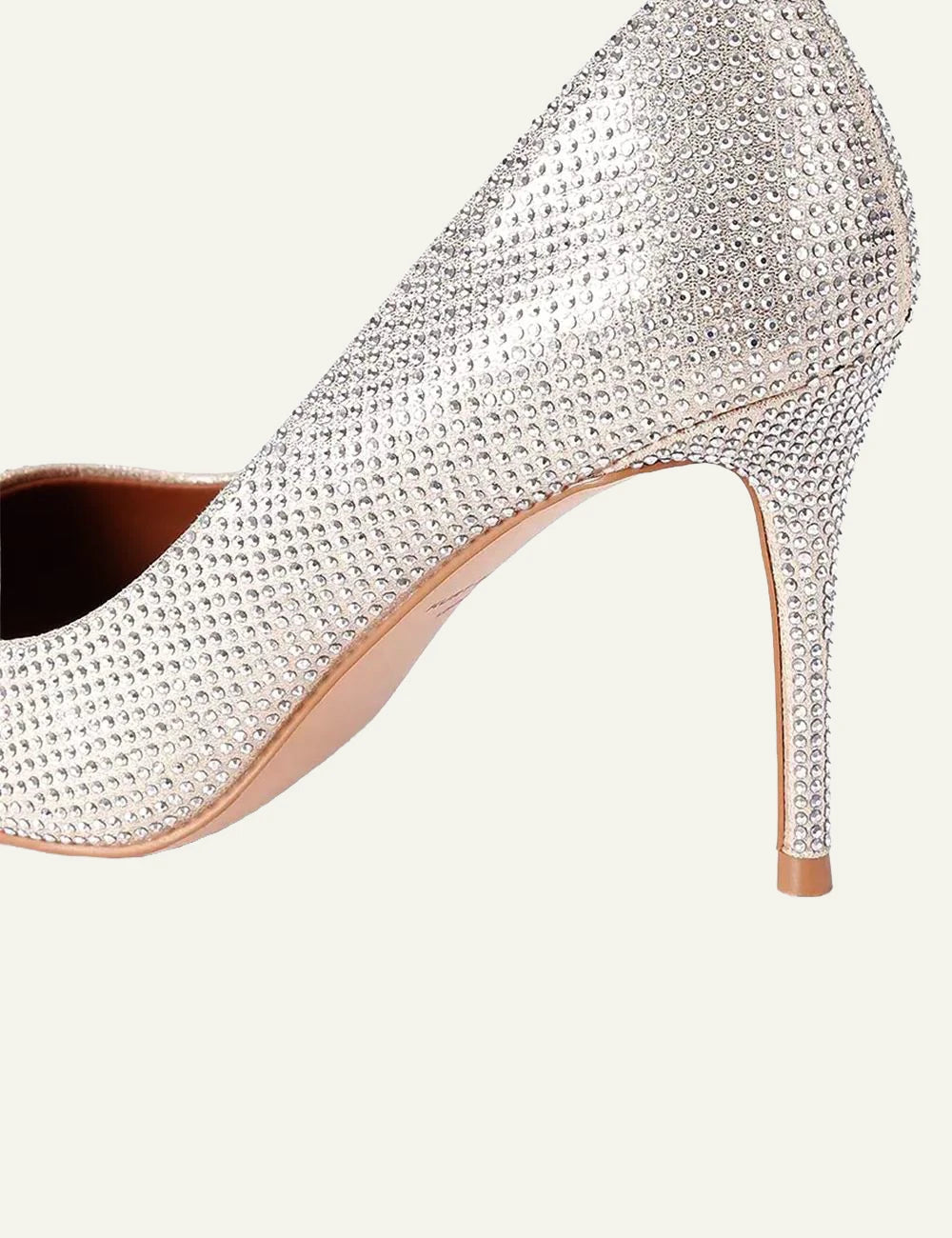 Ασημί pointed-toe γόβα Kurt Geiger London με crystals, back view