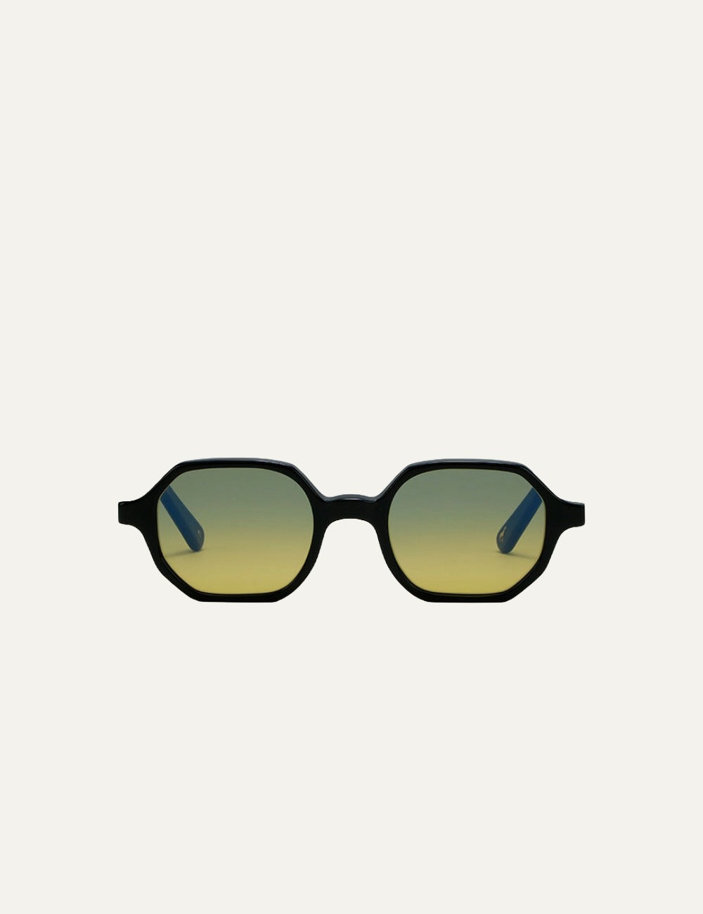LGR Zanzibar sunglasses black frame yellow gradient lenses front view