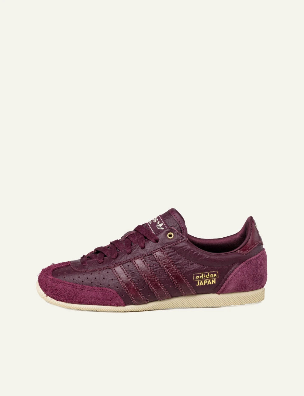 adidas Japan W maroon leather sneakers profile view